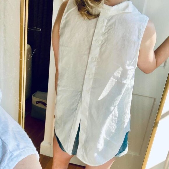 100% linen Cloth & Stone white sleeveless top - Picture 5 of 6